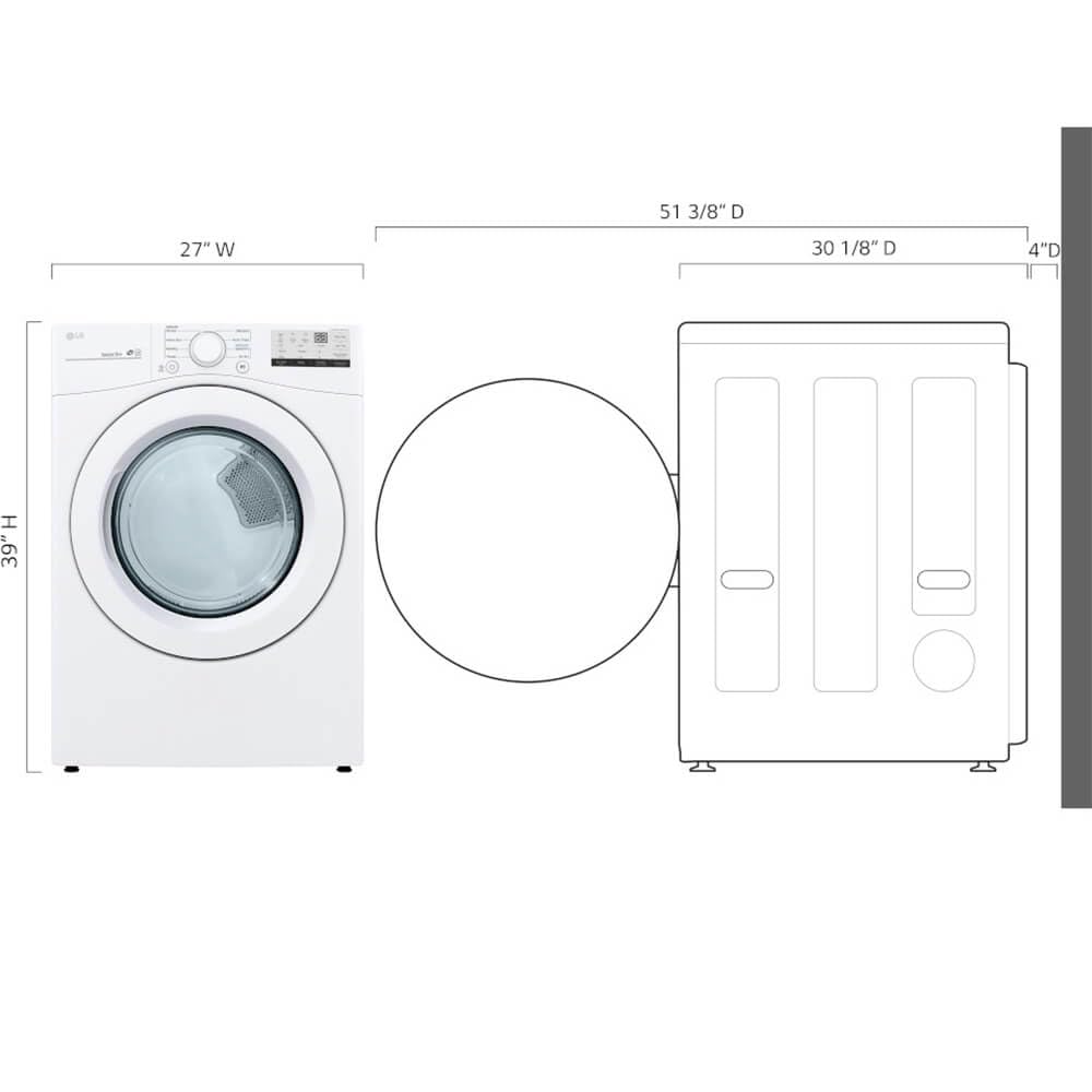 7.4 cu. ft. Vented Stackable Electric Dryer in White J19089