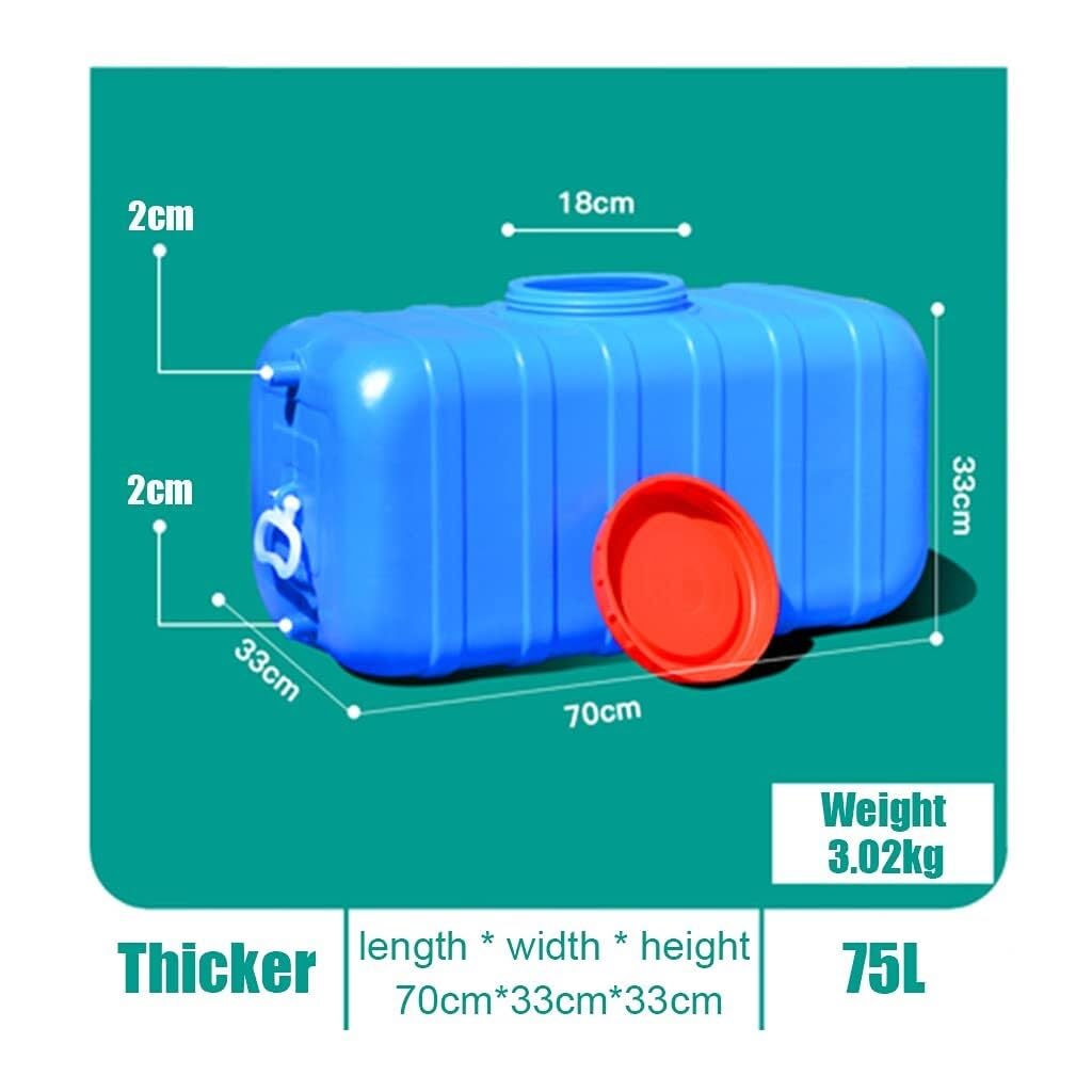 Blue Large Food-Grade Water Storage Container with Lid and Handle B978352