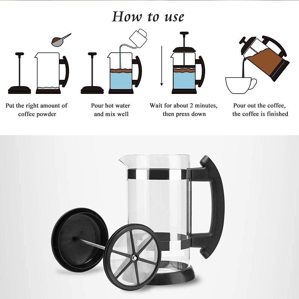 304 Stainless Steel Borosilicate Glass Coffee Maker 34oz X6887