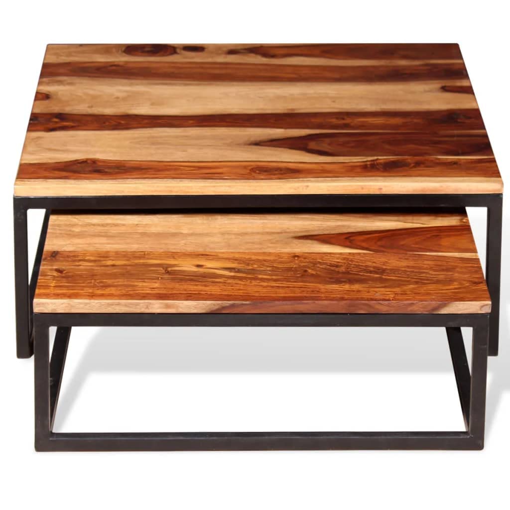 Solid Sheesham Wood Nesting Coffee Table Set V9100