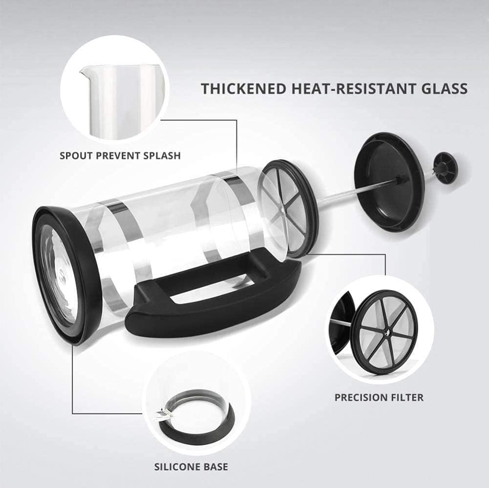 304 Stainless Steel Borosilicate Glass Coffee Maker 34oz X6887