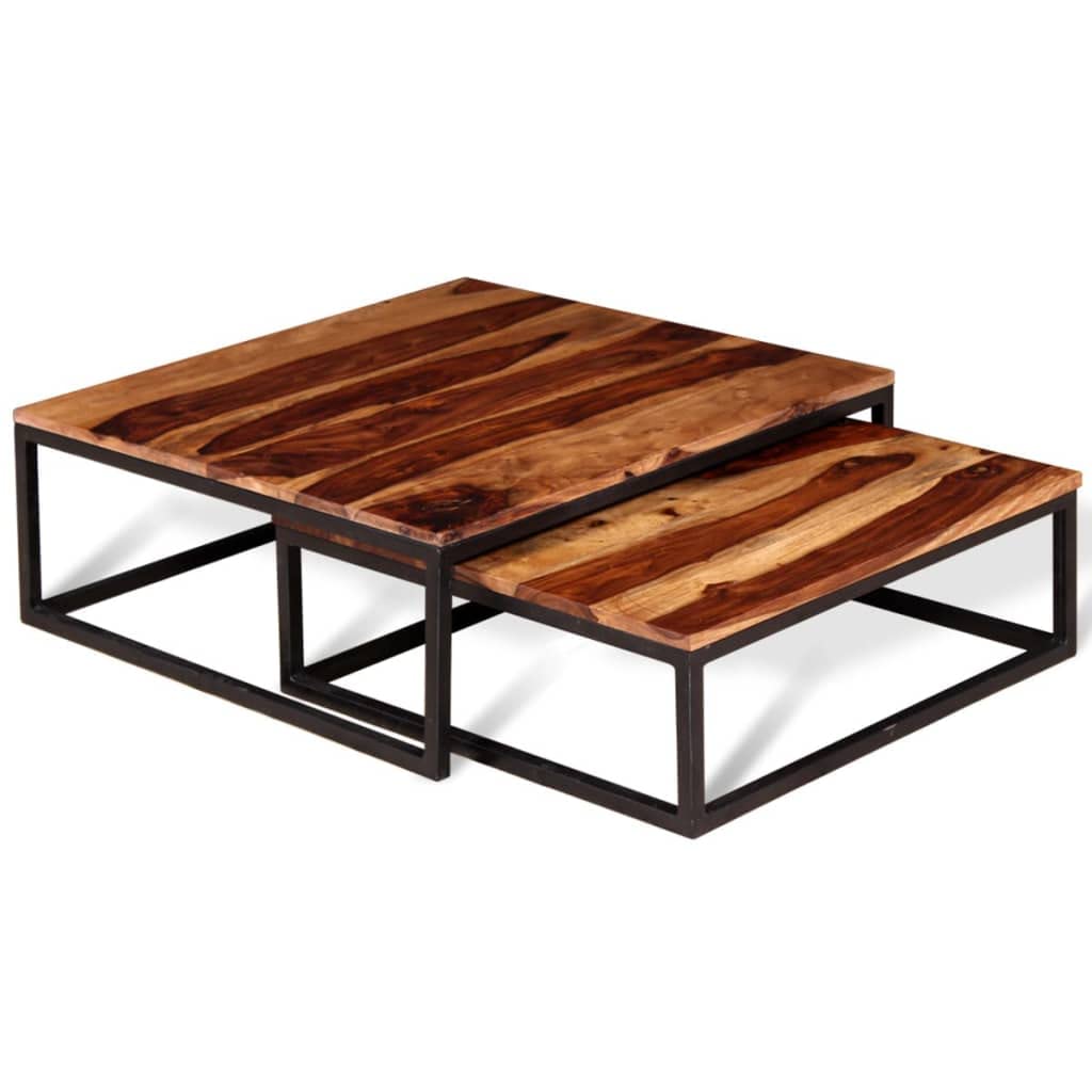 Solid Sheesham Wood Nesting Coffee Table Set V9100