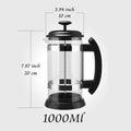 304 Stainless Steel Borosilicate Glass Coffee Maker 34oz X6887