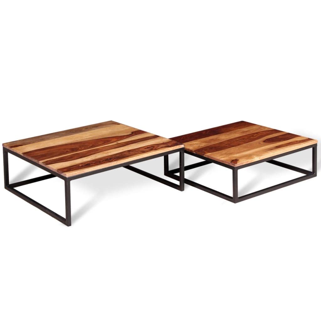 Solid Sheesham Wood Nesting Coffee Table Set V9100