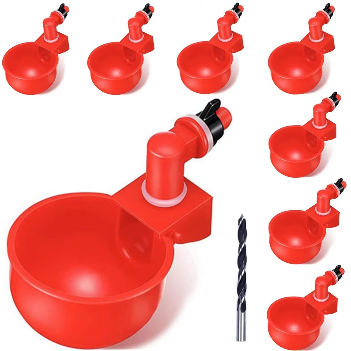 8 Pc Automatic Poultry Waterer Cups with Drill M821