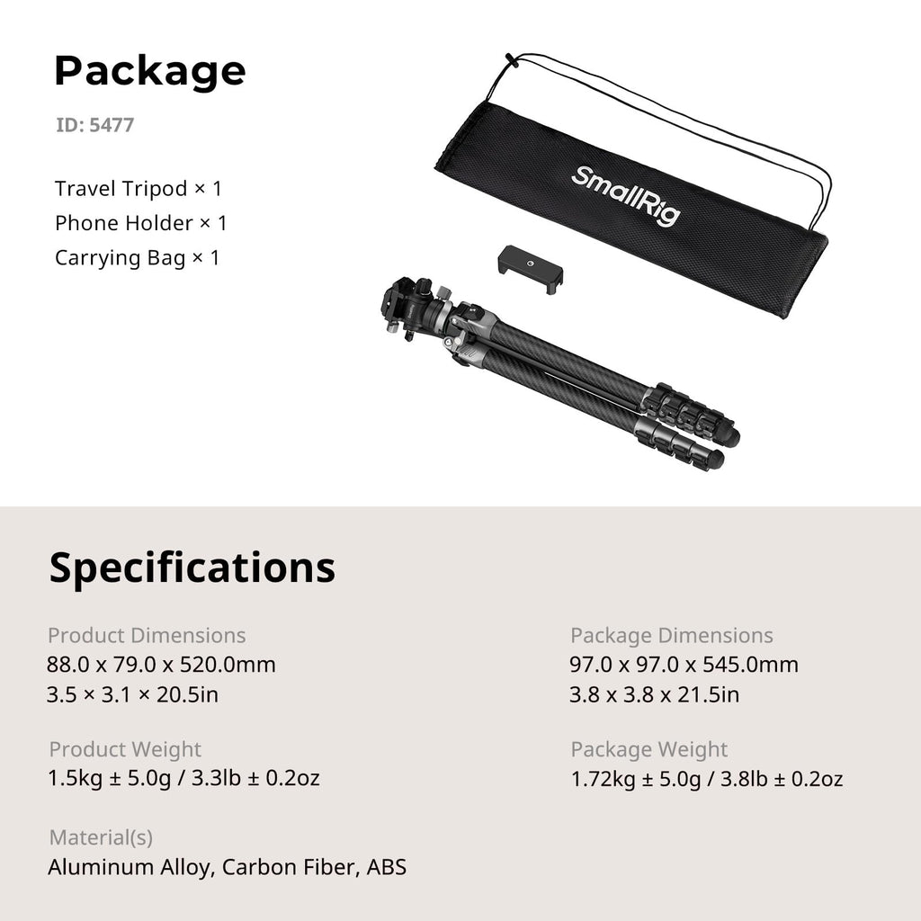 Carbon Fiber Video Tripod with Fluid Head A455