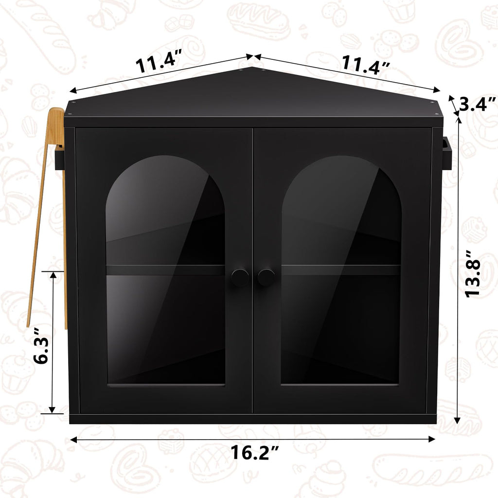 2 Tier Corner Bread Box with Acrylic Door J685