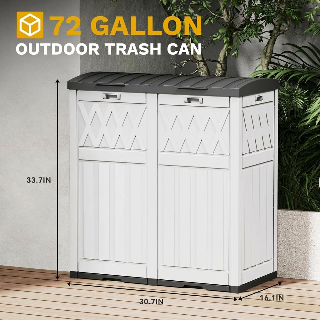 72-Gallon Dual Outdoor Trash Can A186