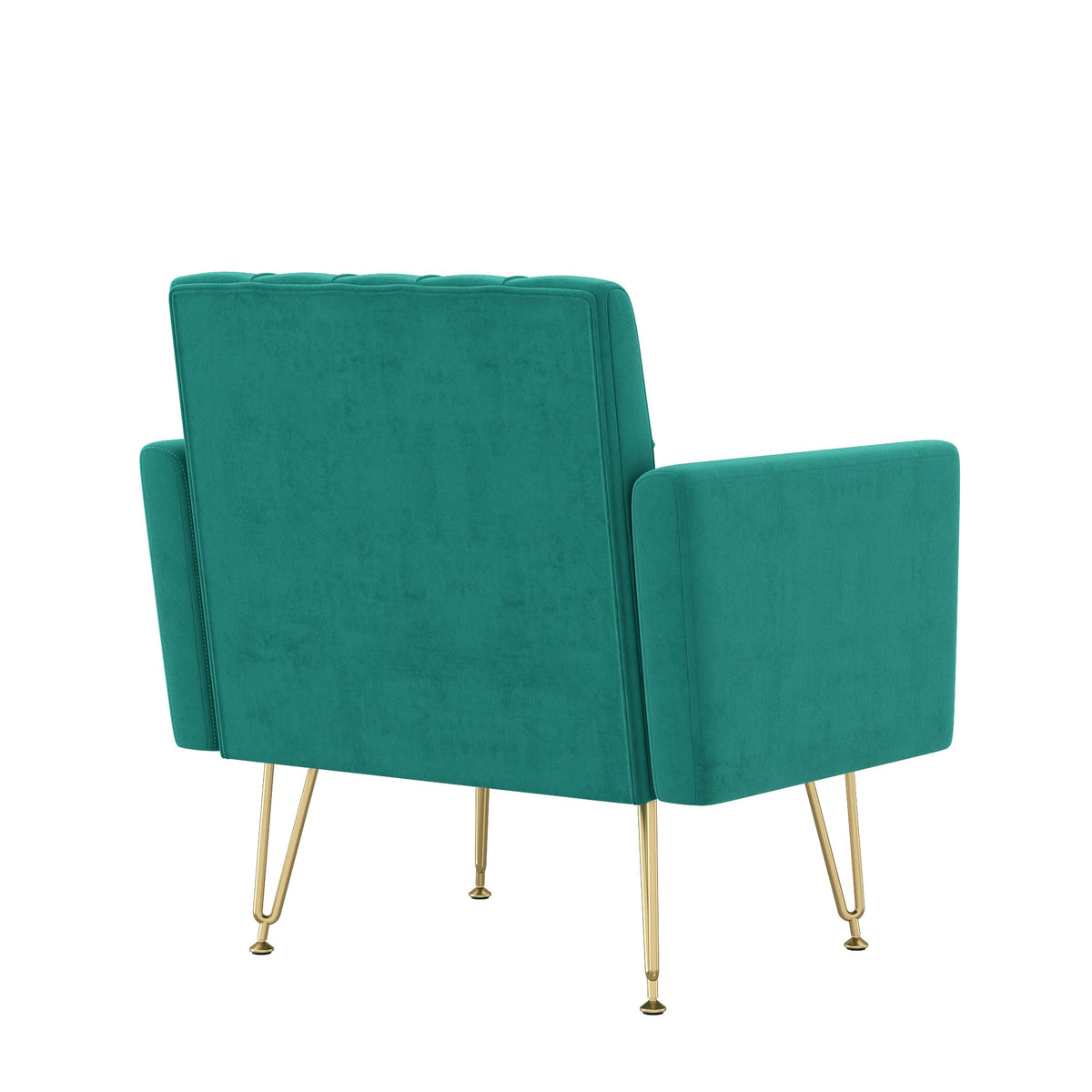 Oversized Velvet Tufted Accent Chair with Gold Legs Z27396