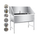 Stainless Steel Dog Grooming Bathtub with Faucet W53460