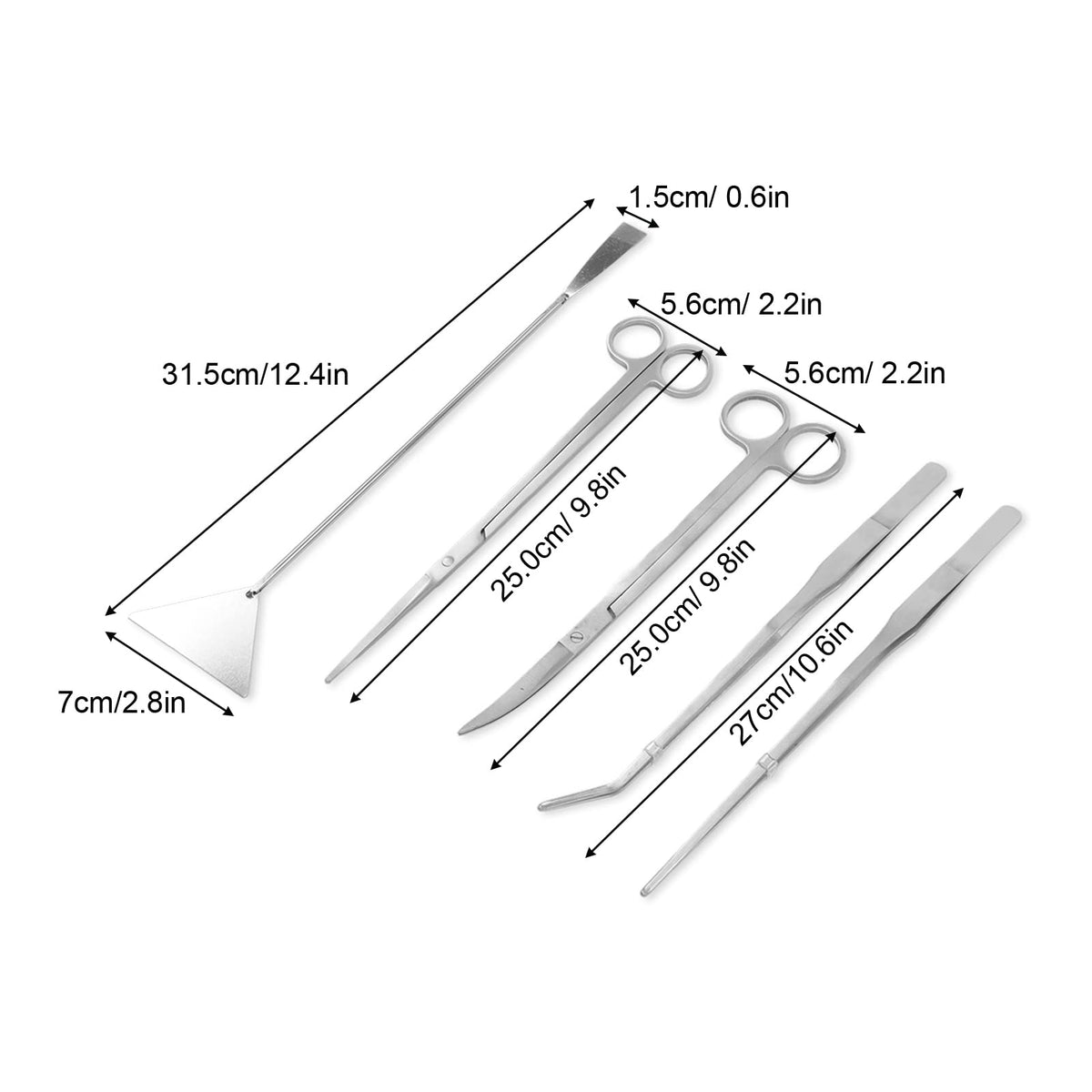 Stainless Steel 5 in 1 Aquarium Aquascaping Kit X398