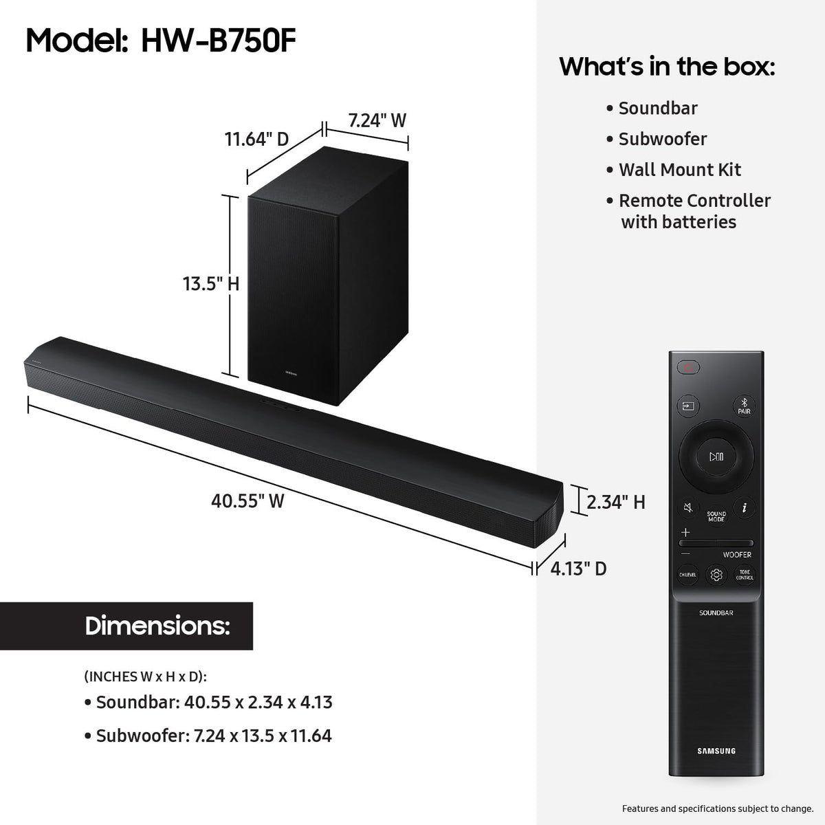 5.1 ch Soundbar with Subwoofer A377590