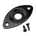 Black Curved Recessed Oval Guitar Jack Plate A9369