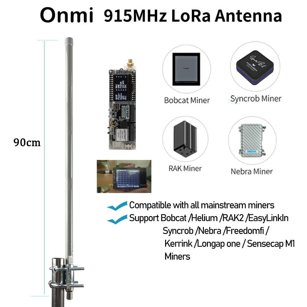 915mhz LoRa Antenna 10dbi 16.5ft RP-SMA SMA Cable J23578