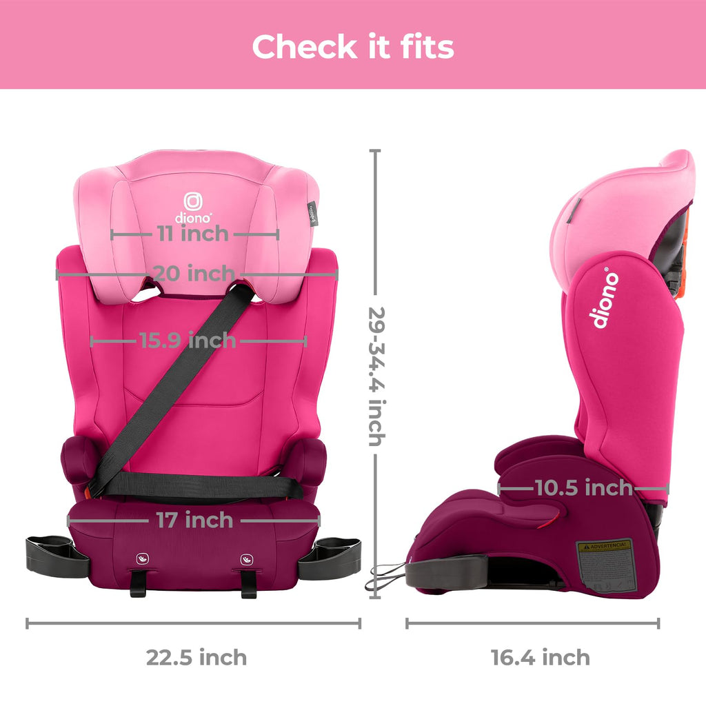 2-in-1 Belt Positioning Booster Seat, Pink B743