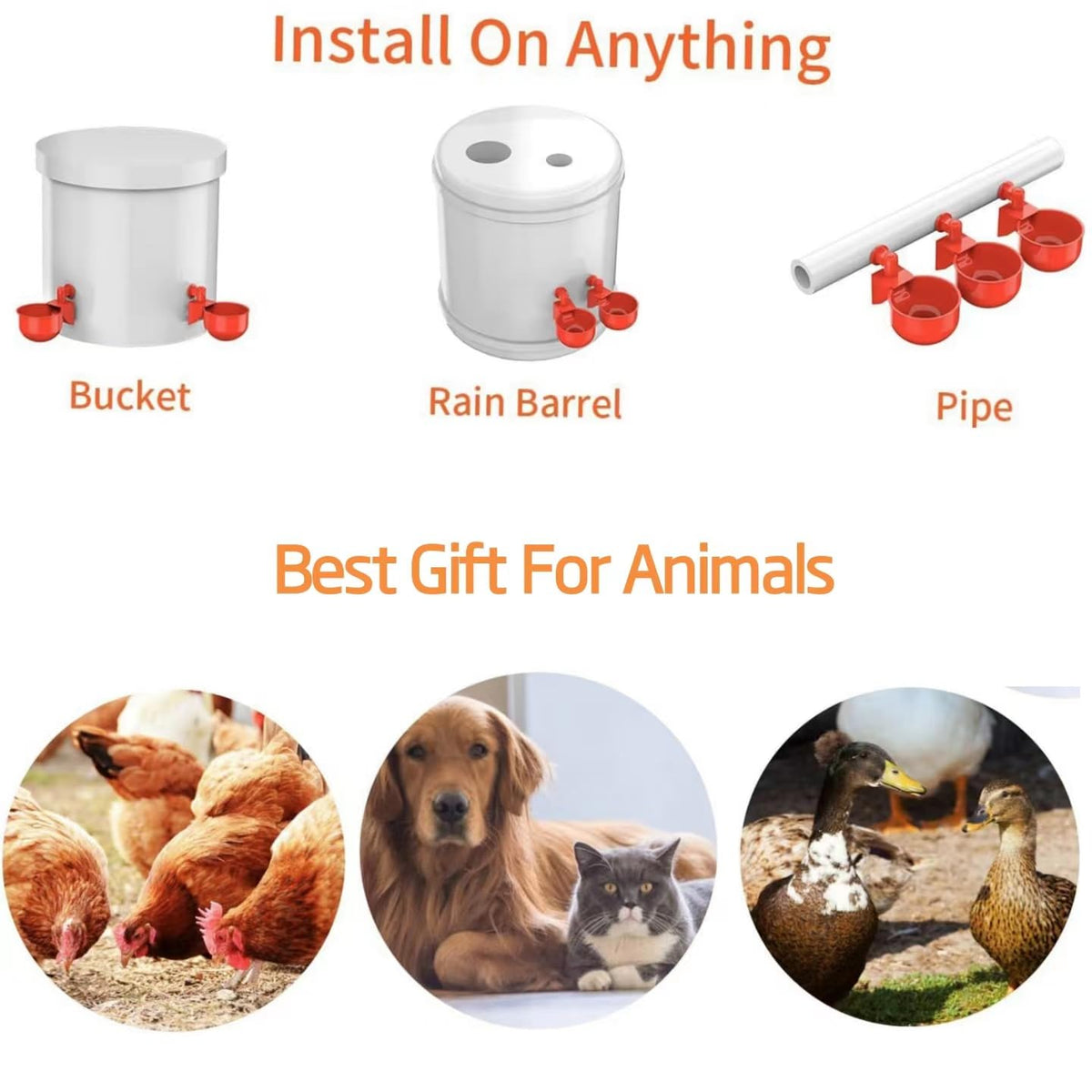 8 Pc Automatic Poultry Waterer Cups with Drill M821