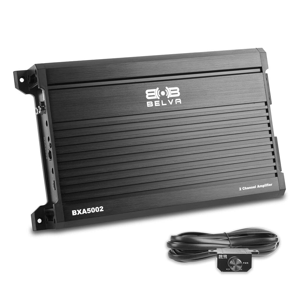 500W Peak 2-Ohm Stable 2-Channel Car Audio Amplifier with Remote Subwoofer Level Control Q291