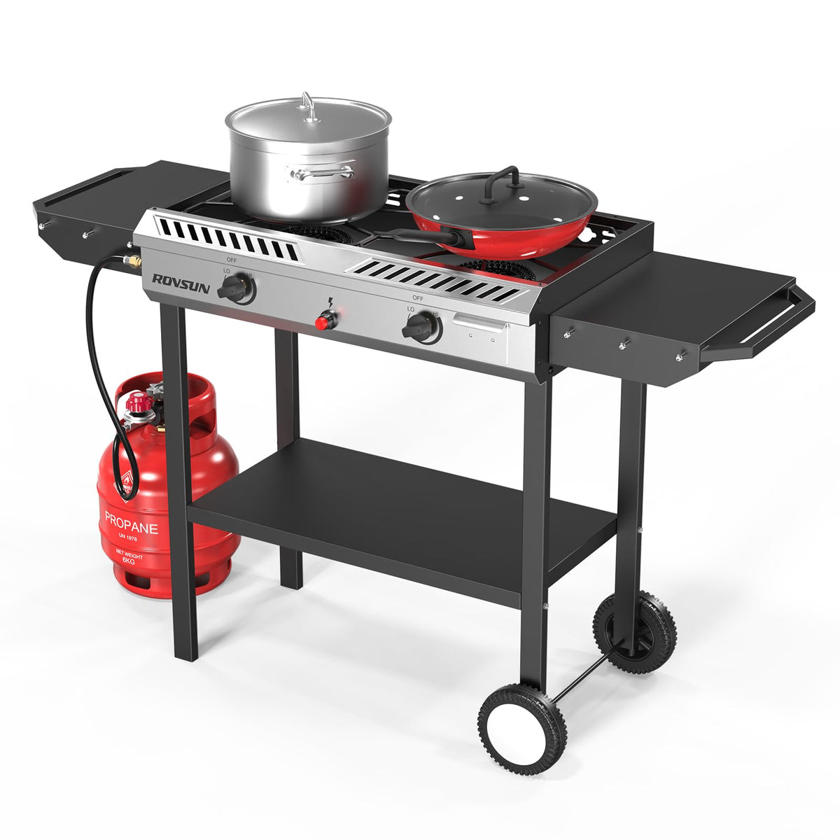 2 Burner Propane Gas Stove with Auto Ignition J47296