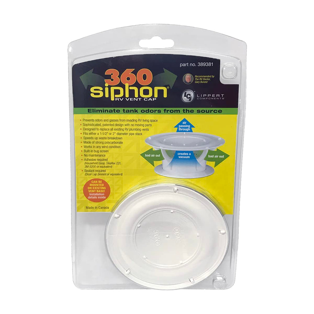 White RV Roof Vent Cap with Bug Screen R1217