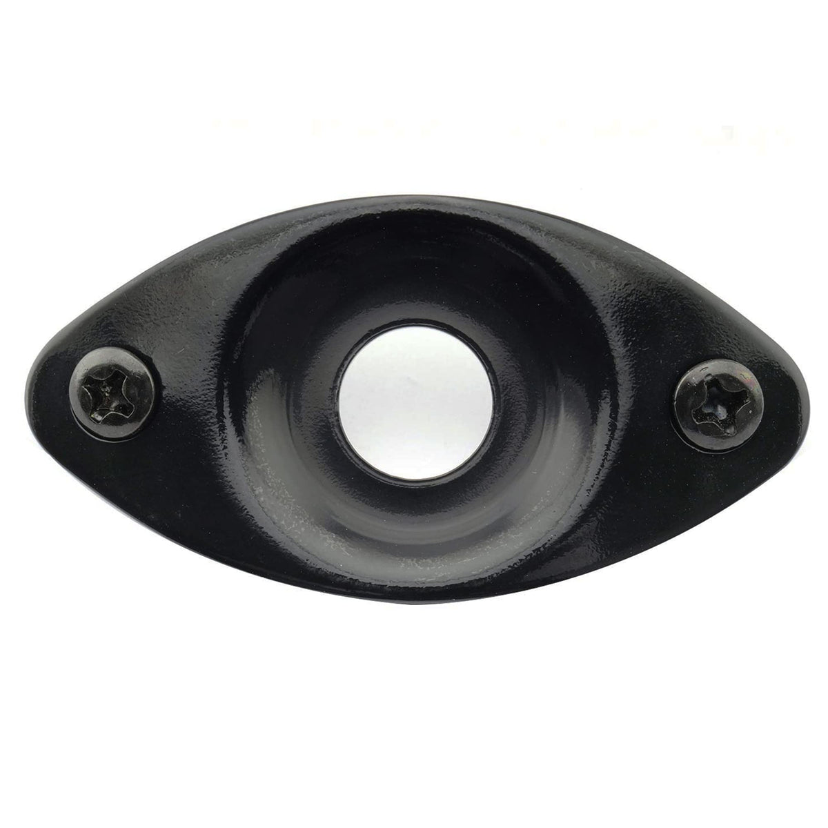 Black Curved Recessed Oval Guitar Jack Plate A9369