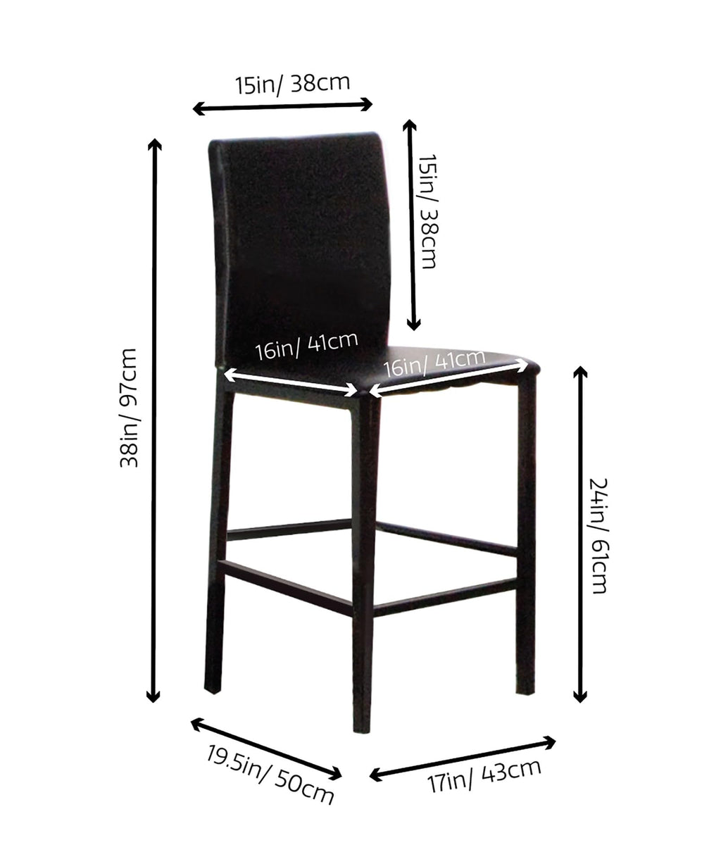 Black Faux Leather Barstools Set of 6 I772097
