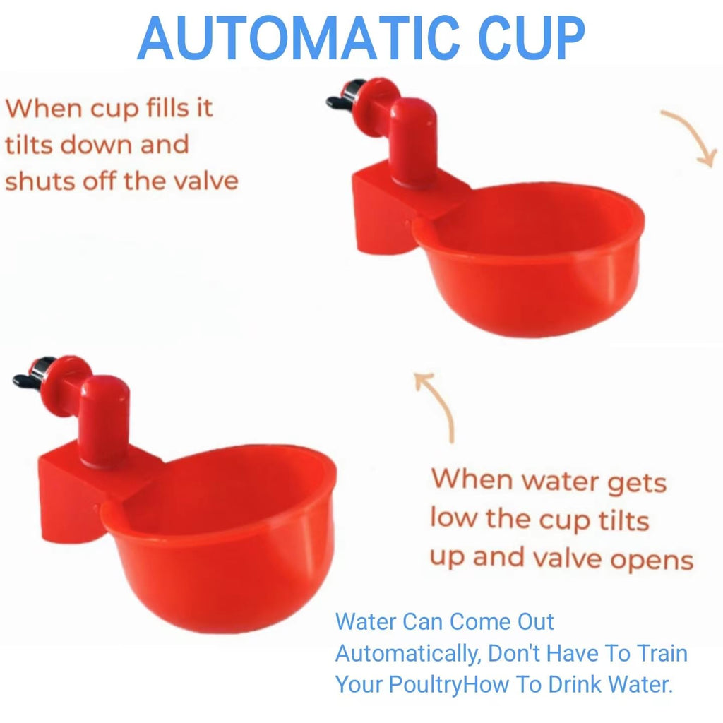 8 Pc Automatic Poultry Waterer Cups with Drill M821