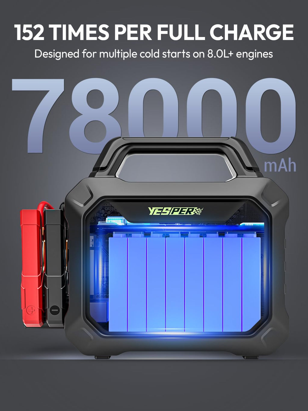 78000mAh Heavy Duty Jump Starter 6000A P499
