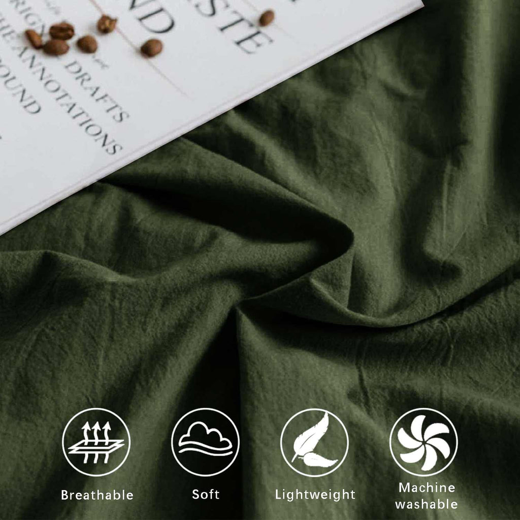 Dark Olive Green King Size 3 Piece Comforter Set W7311