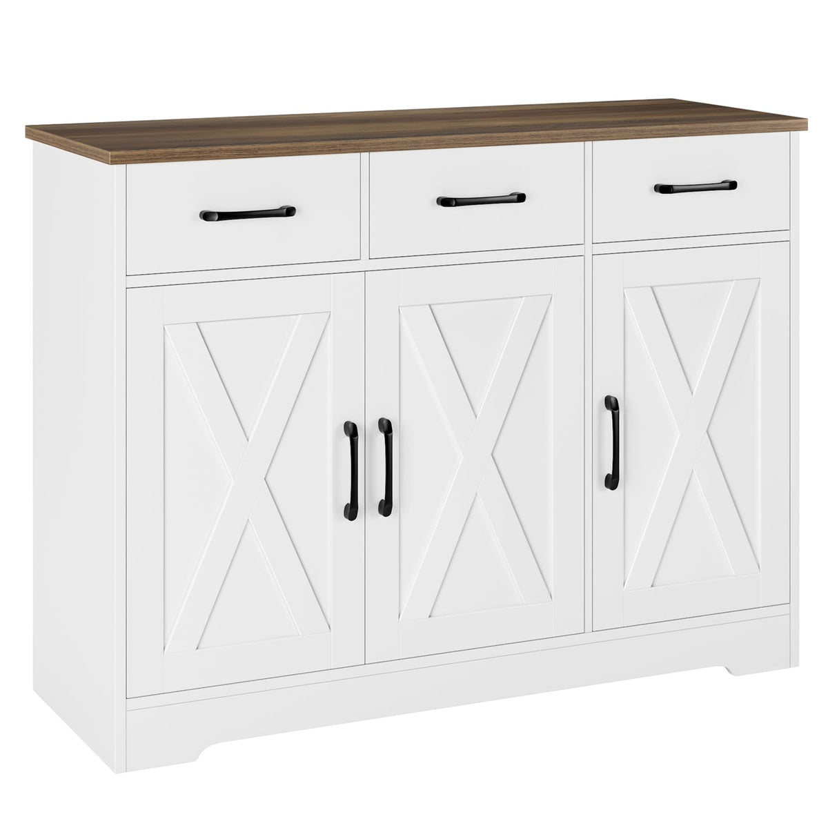 White Kitchen Buffet Cabinet with Storage Y866