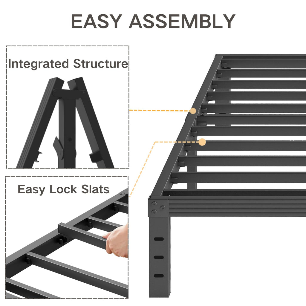 Black 18" Metal Queen Bed Frame B3649