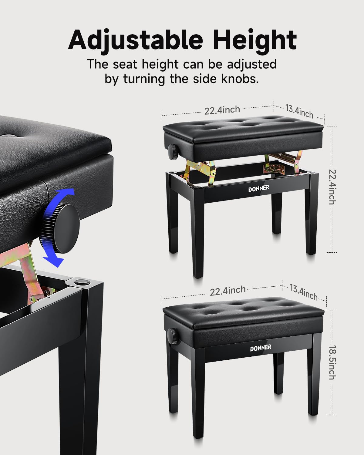 88-Key Weighted Action Digital Piano with Storage Bench T515