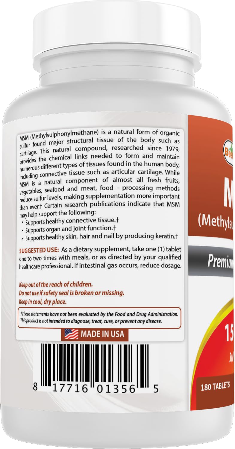 MSM 1500 mg 180 Tablets H795219