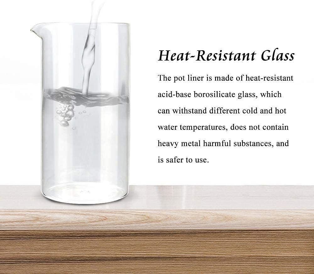 304 Stainless Steel Borosilicate Glass Coffee Maker 34oz X6887