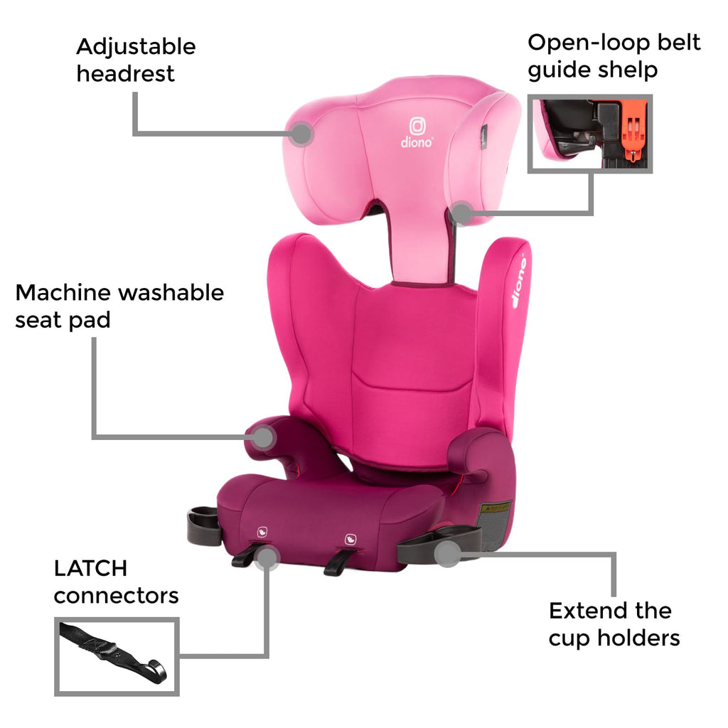 2-in-1 Belt Positioning Booster Seat, Pink B743