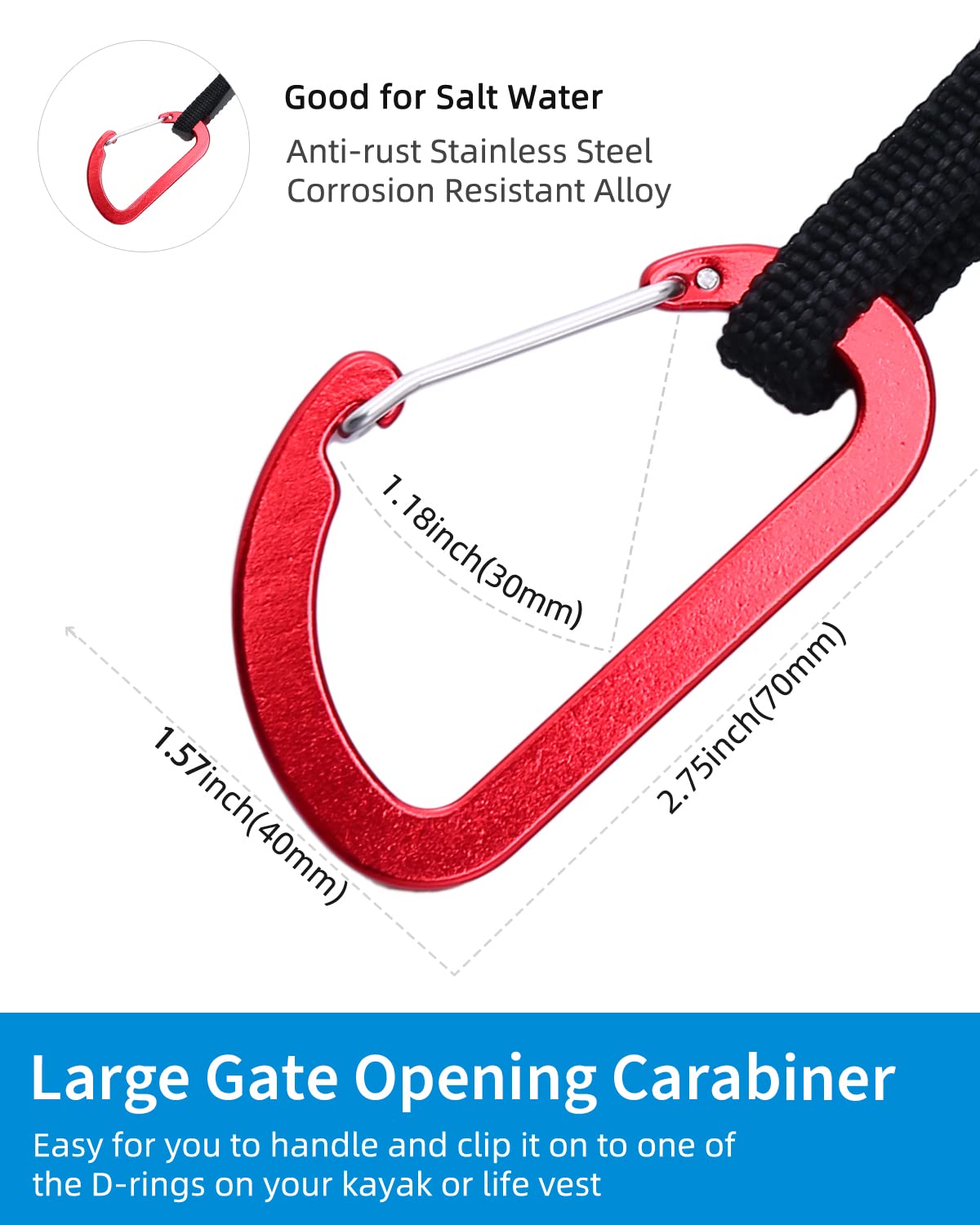 Stretchable Kayak Paddle Leash 4-7ft U2294