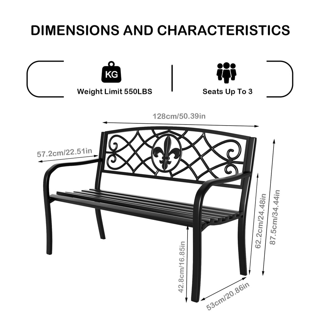 50 Inches Outdoor Bench K499