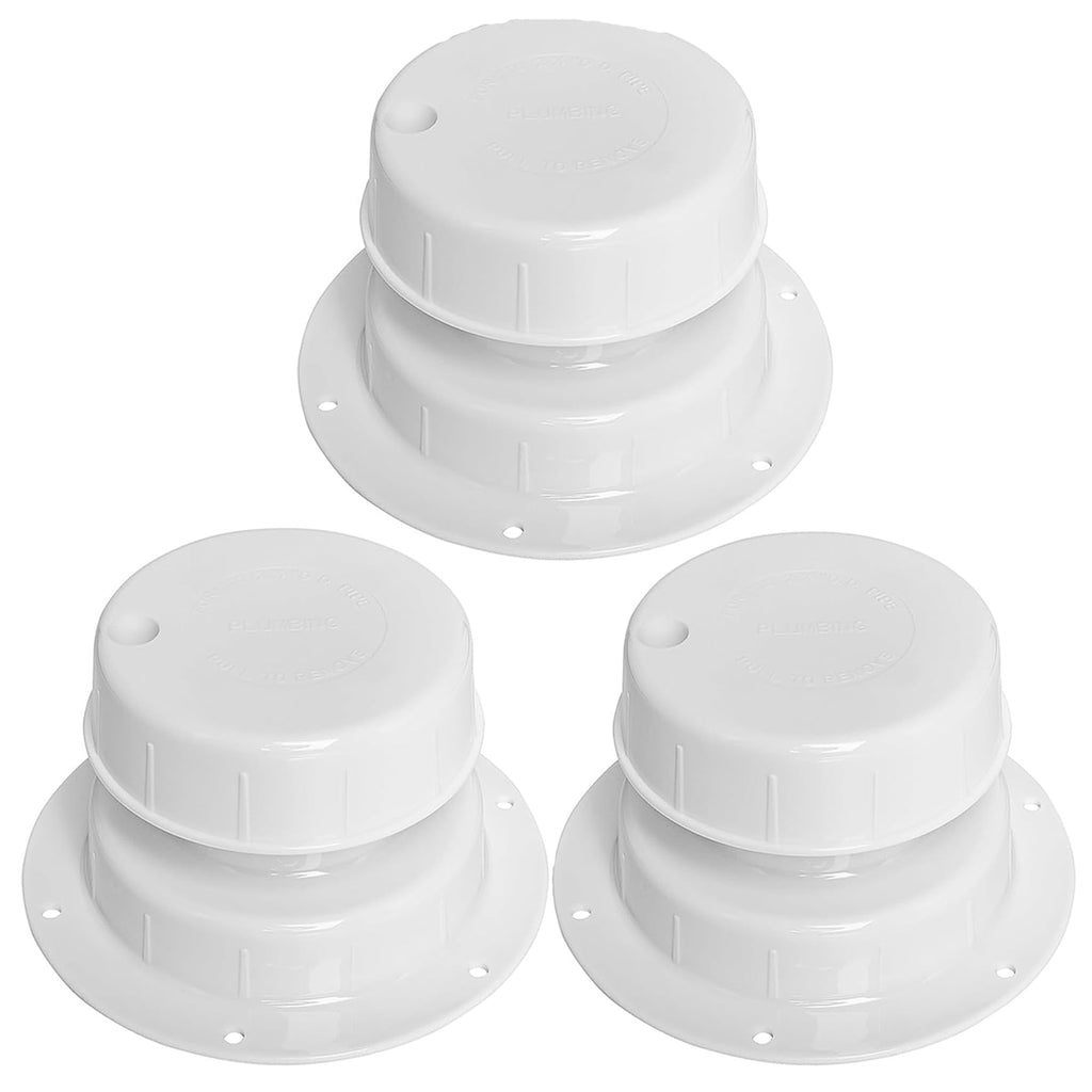White Plastic RV Roof Vent Cover Replacement Kit 3-Pack C585
