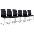Black Faux Leather Dining Chairs Set 6 Z368198