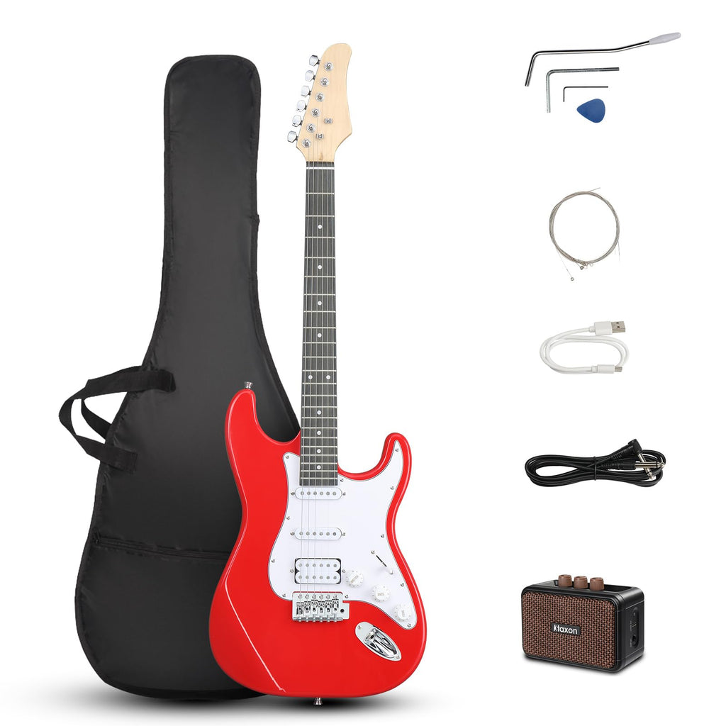 39 Inch Red Electric Guitar Kit with Amp M1814