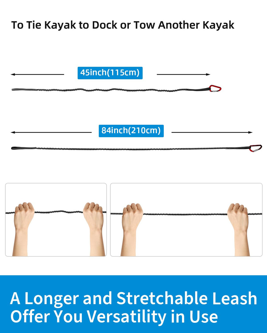 Stretchable Kayak Paddle Leash 4-7ft U2294
