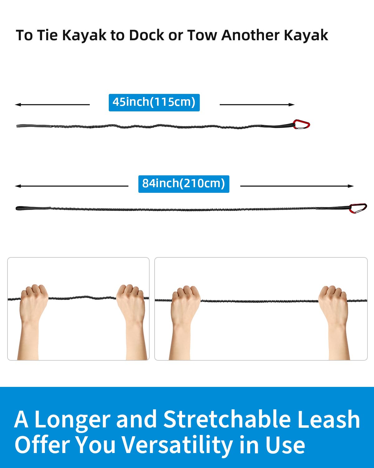 Stretchable Kayak Paddle Leash 4-7ft U2294