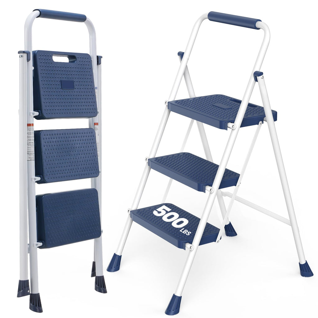 3 Step Anti-Slip Handrail 500lbs Step Ladder N98468
