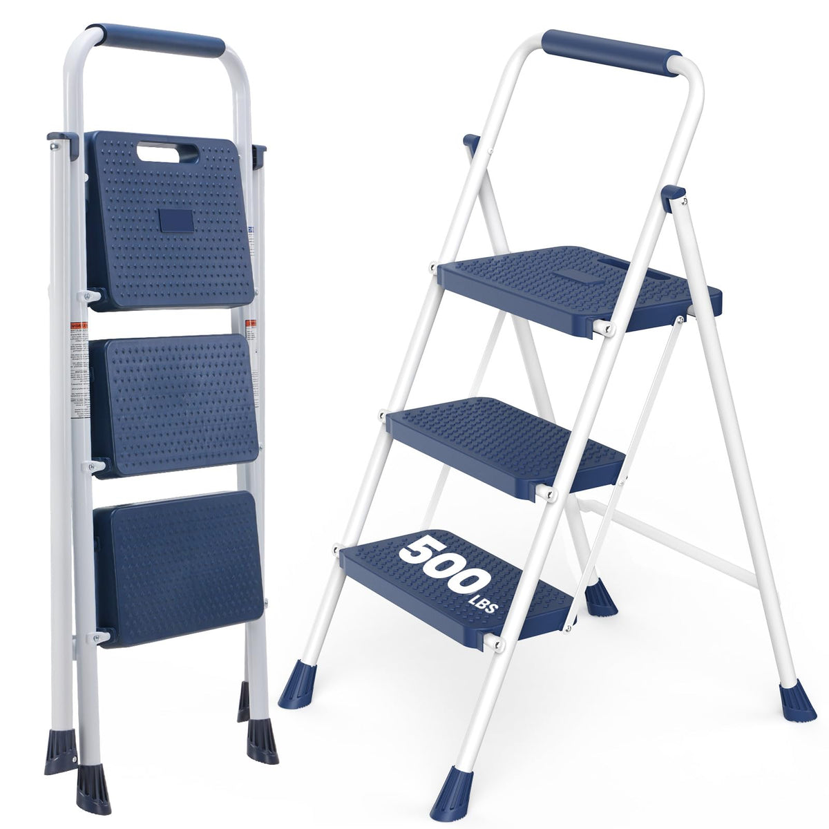 3 Step Anti-Slip Handrail 500lbs Step Ladder N98468