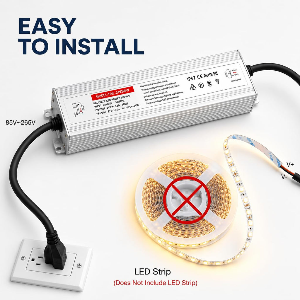 24V 200W IP67 Waterproof LED Power Supply B8451