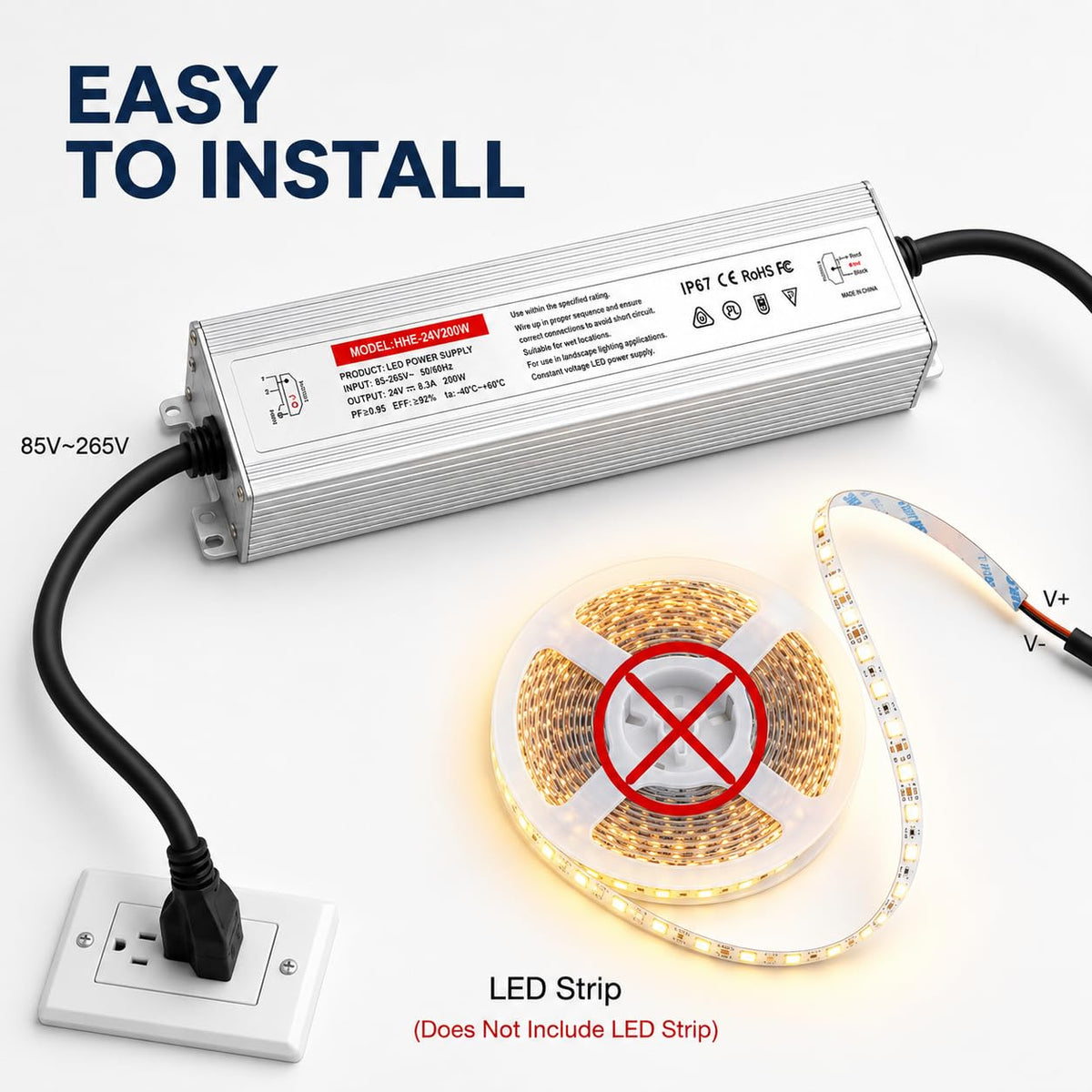24V 200W IP67 Waterproof LED Power Supply B8451