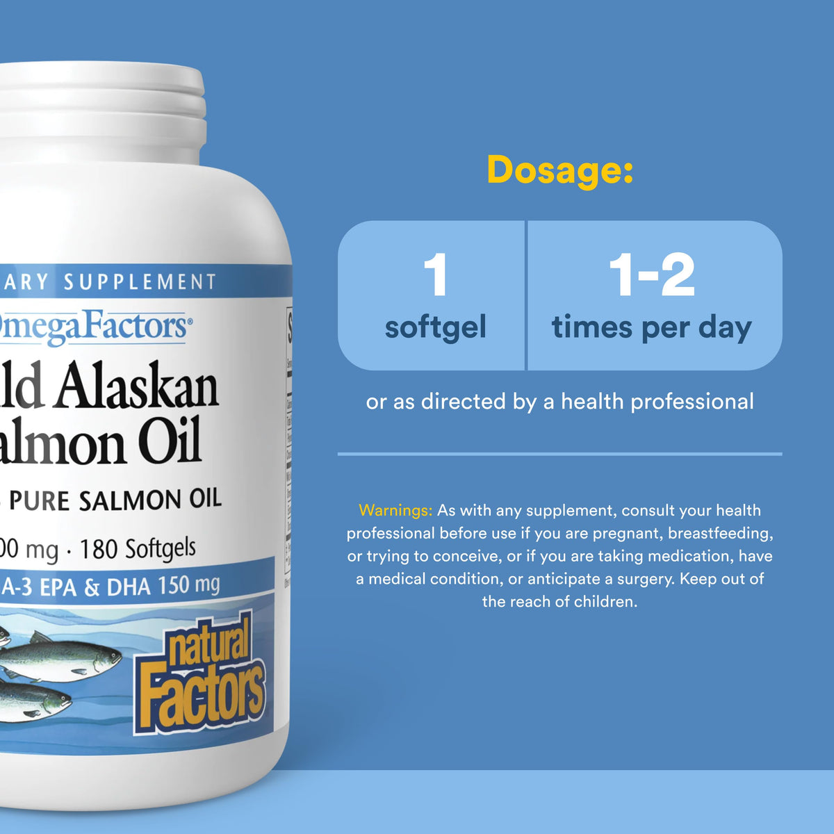 Wild Alaskan Salmon Oil 1,000 mg Omega-3 180 Softgels W8026