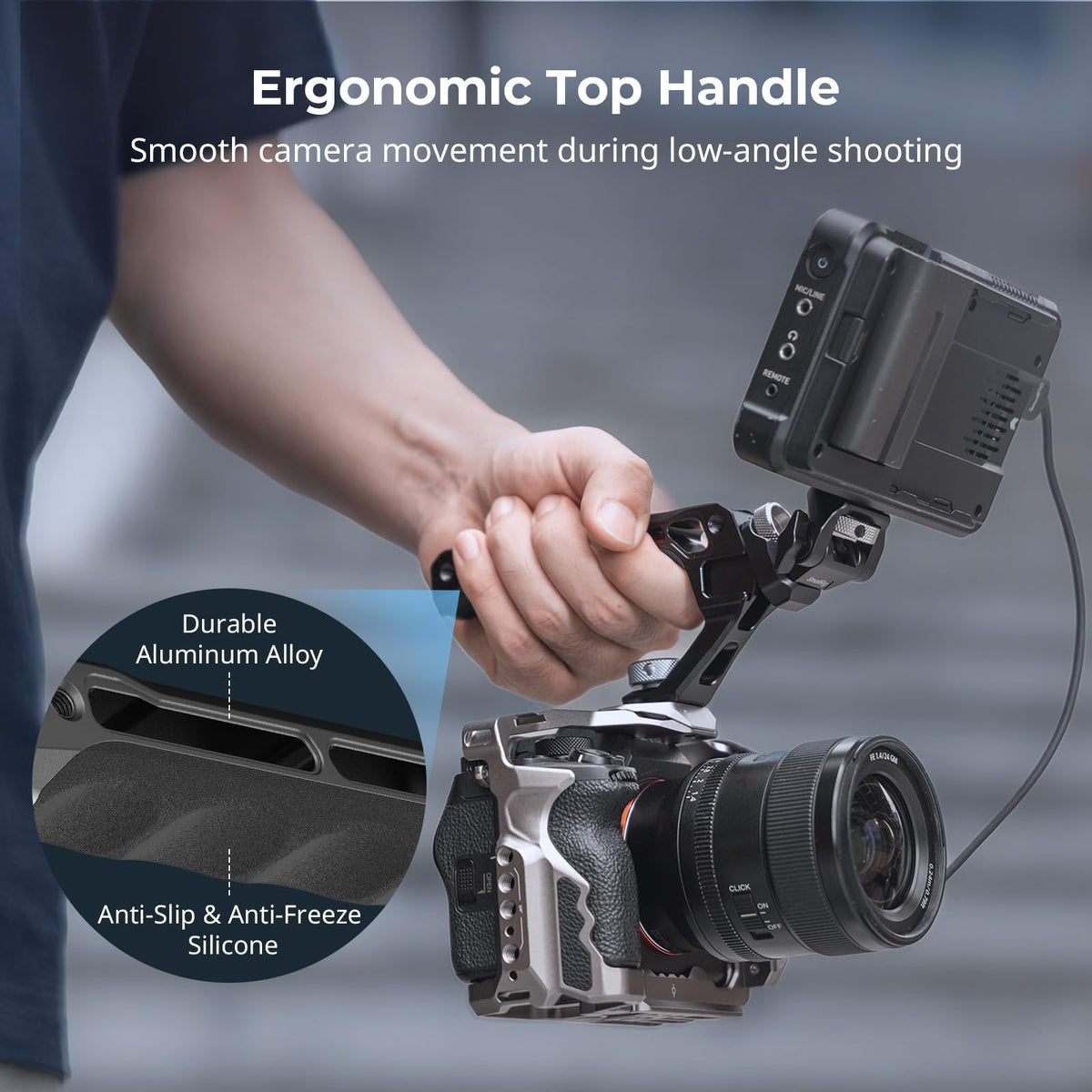 Top Handle & Monitor Mount with 3/8"-16 Locating Holes U682