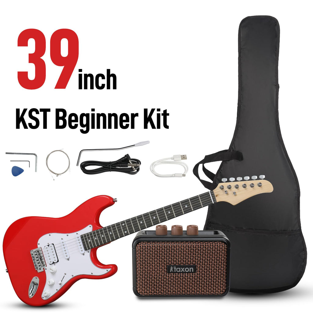 39 Inch Red Electric Guitar Kit with Amp M1814