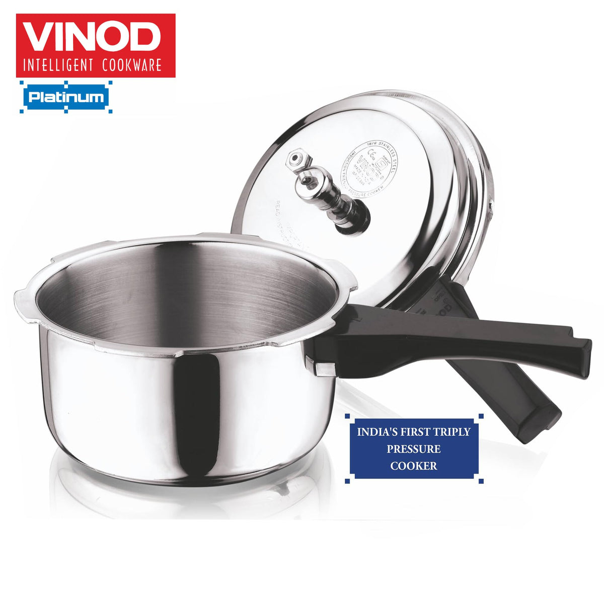 Triply Stainless Steel Pressure Cooker 68 oz I1099