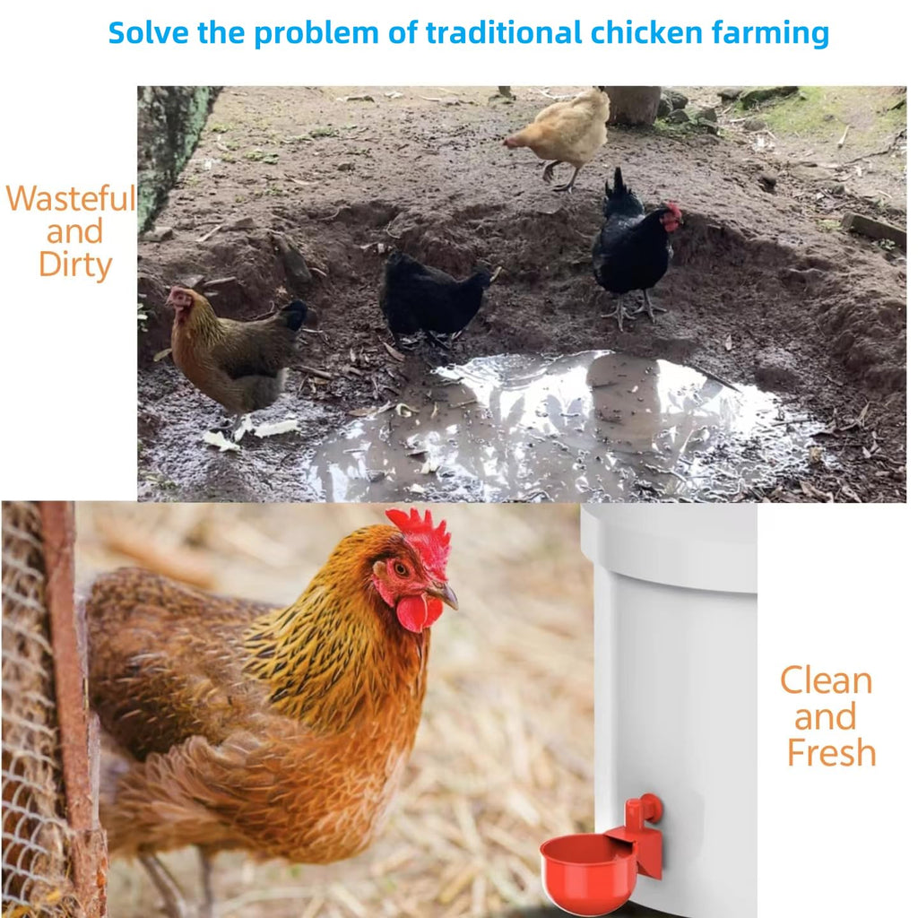 8 Pc Automatic Poultry Waterer Cups with Drill M821